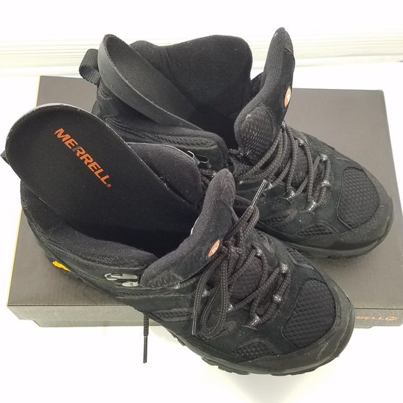 Merrell Men Black Night Moab Hiking Boots 7 - Picture 2 of 16